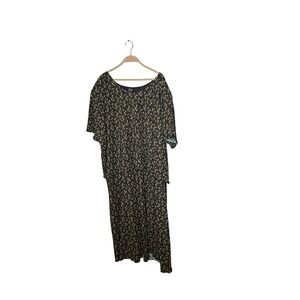 98 Gramercy Size 30W ribbed crinkle attached dress plus floral womens